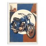 Stylowy plakat na ścianę- Klasyczny niebieski jednoślad | Styl retro loft 31155 - miniaturka 2