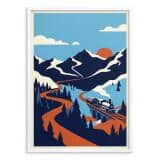 Plakat retro do salonu- Pociąg w górach | Obraz na ścianę styl vintage 31203 - miniaturka 2