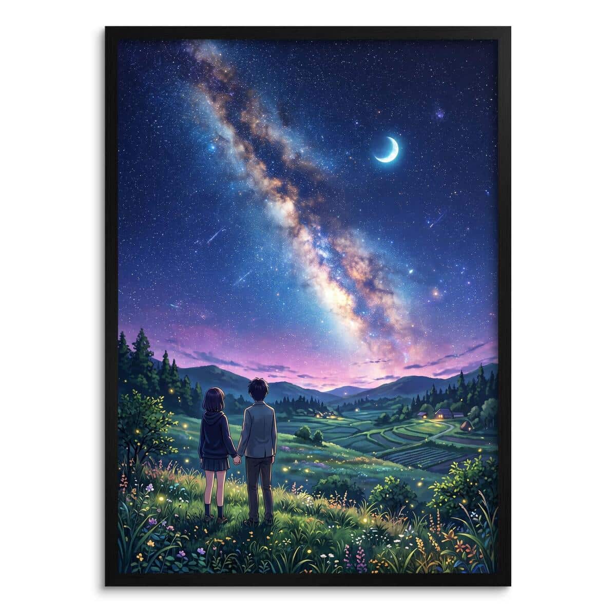 Romantyczny Plakat pod Gwiazdami- Droga Mleczna | Obraz anime do sypialni 31219