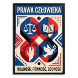 Plakat Prawa Człowieka- Wolność Równość Godność | Obraz retro do gabinetu i biura 31146 - miniaturka 1