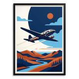 Nowoczesny plakat turystyczny- Samolot retro | Modna Dekoracja ścienna 31202 - miniaturka 1