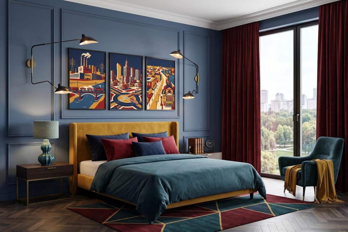 Plakat wielkomiejski Warszawa design | Dekoracja do biura w stylu retro 31157 - zdjęcie 7
