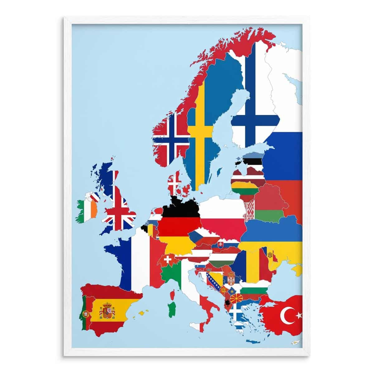 Plakat do biura i salonu Mapa Europy | Geograficzna grafika w ramie 31109 - zdjęcie 2