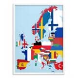 Plakat do biura i salonu Mapa Europy | Geograficzna grafika w ramie 31109 - miniaturka 2