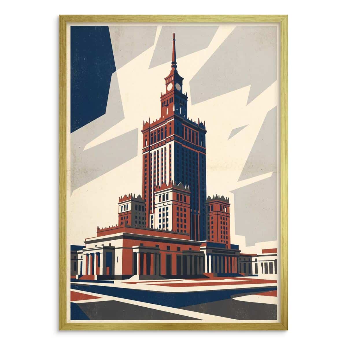Plakat do salonu Warszawa PKiN architektura | Stylowa dekoracja retro 31156 - zdjęcie 3