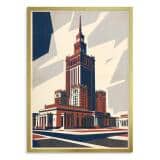 Plakat do salonu Warszawa PKiN architektura | Stylowa dekoracja retro 31156 - miniaturka 3