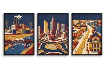 Plakat wielkomiejski Warszawa design | Dekoracja do biura w stylu retro 31157 - miniaturka 2
