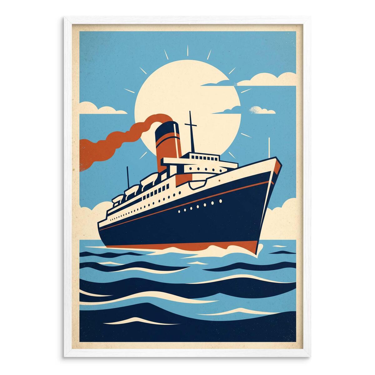 Plakat Vintage Statek- Retro Transatlantyk | Oryginalny Prezent dla podróżnika 31201 - zdjęcie 2