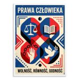 Plakat Prawa Człowieka- Wolność Równość Godność | Obraz retro do gabinetu i biura 31146 - miniaturka 2