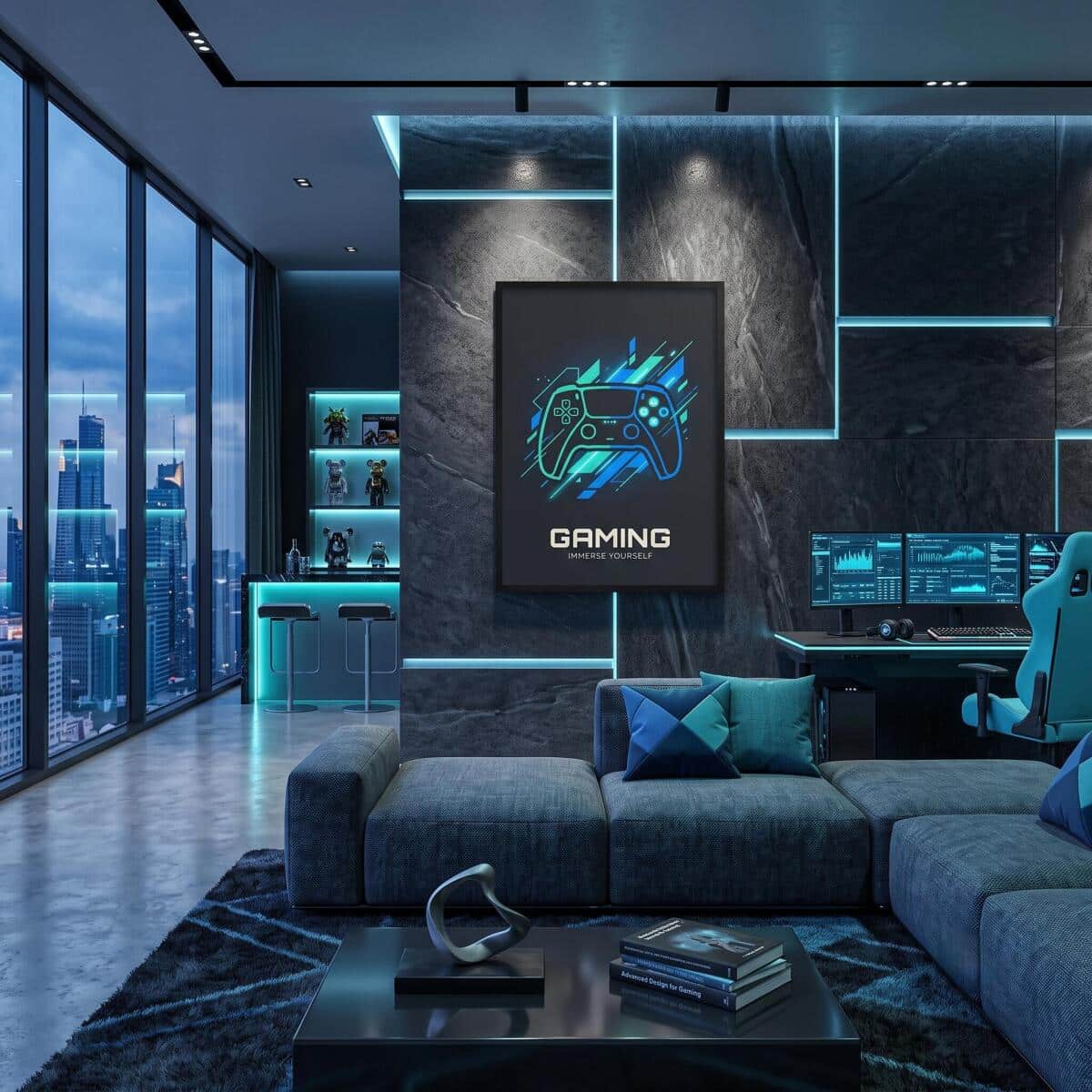 Dekoracja ścienna dla gracza- Gaming Pad | Futurystyczny Plakat na prezent 31196 - zdjęcie 4
