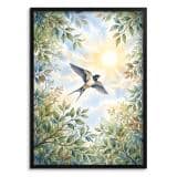 Plakat z jaskółką – akwarelowa natura, dekoracja ścienna do salonu 31149 - miniaturka 1