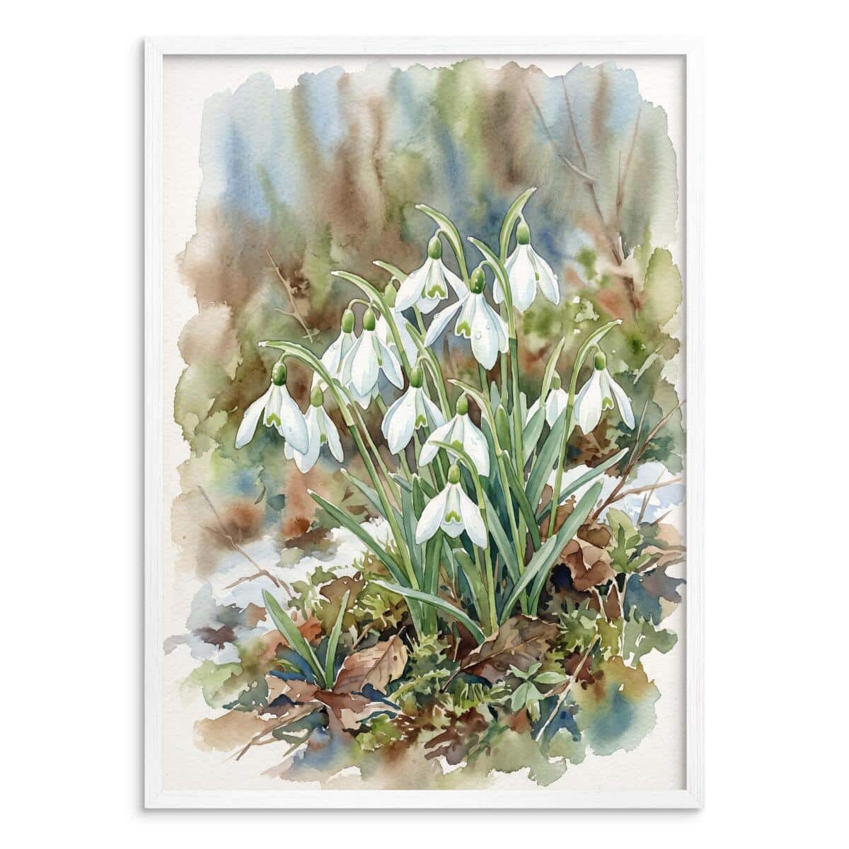 Obraz na ścianę Wiosenne Przebiśniegi | Stylowy plakat botaniczny 31150 - zdjęcie 2