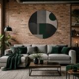 Obraz Abstrakcyjny na Ścianę – Butelkowa Zieleń i Grafit | Dekoracja Loft, industrial 31082 - miniaturka 3