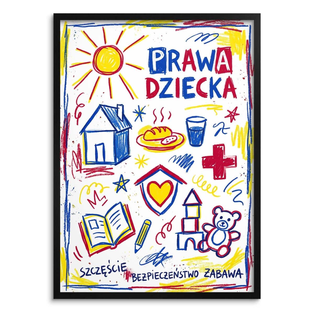 Kolorowy plakat dla dzieci Prawa Dziecka | Rysunkowa dekoracja do szkoły 31147