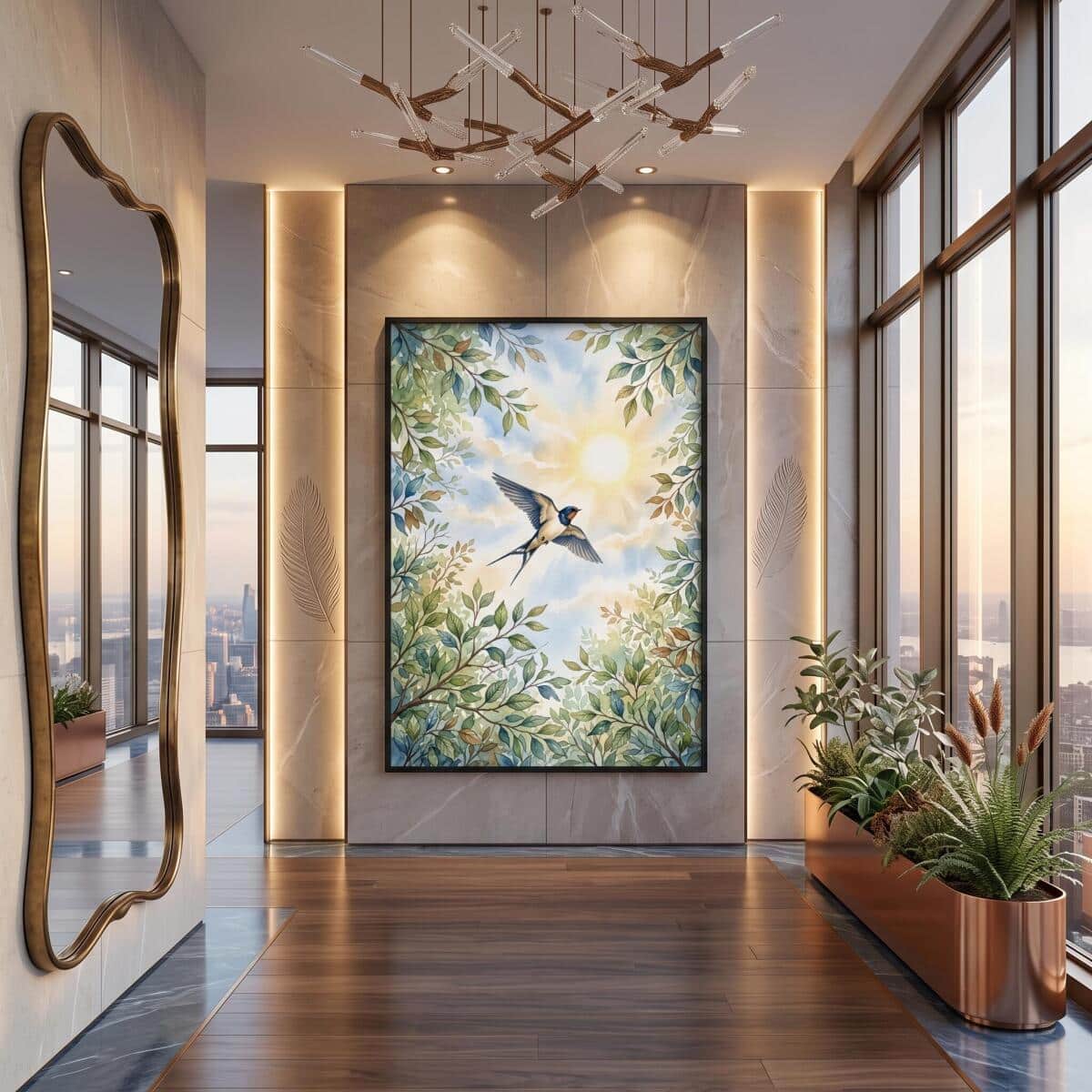 Plakat z jaskółką – akwarelowa natura, dekoracja ścienna do salonu 31149 - zdjęcie 5