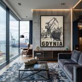 Stylowy Plakat Retro Gdynia Morze - Sepia | Dekoracja do Biura Gabinetu 31102 - miniaturka 4