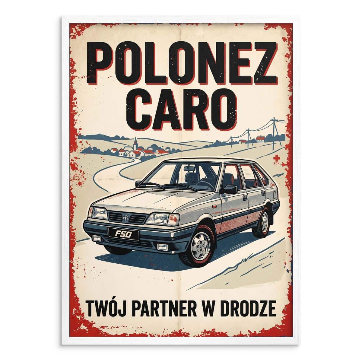 Grafika na ścianę Kultowy Polonez Caro | Retro plakat do biura i garażu 31154 - zdjęcie 2