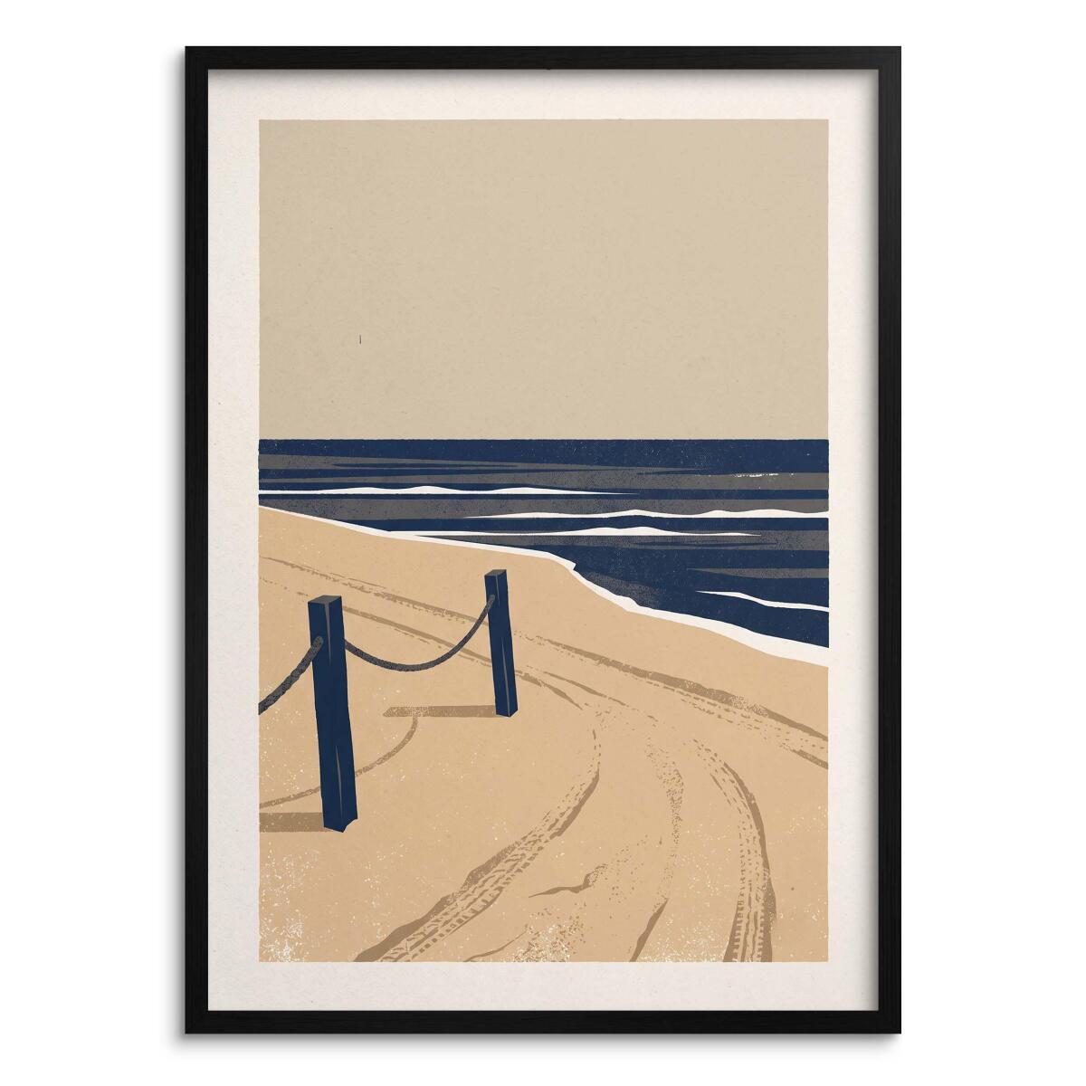 Plakat do salonu Plaża i Morze- styl Japandi | Minimalistyczny Obraz na ścianę 31161