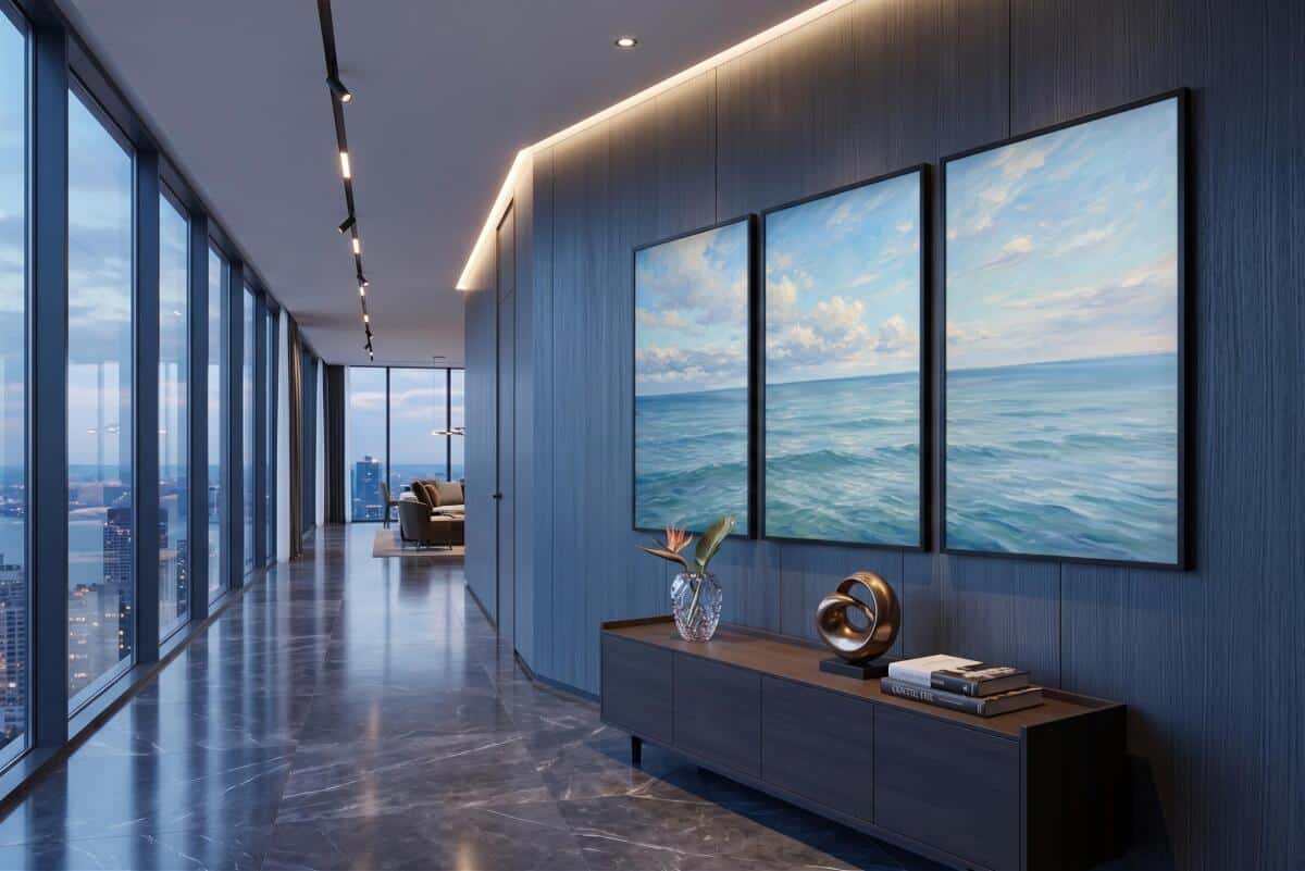 Plakat na ścianę zestaw 3 sztuk- Spokojny ocean | Obraz styl Hamptons 31163 - zdjęcie 5