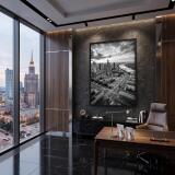Nowoczesny plakat do salonu Warszawa z lotu ptaka | Panorama miasta do biura 31213 - miniaturka 5