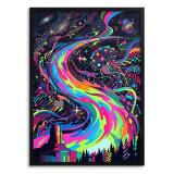 Plakat nad Biurko Kosmiczna Meduza- Neon Fluid Art | Grafika do Pokoju Nastolatka 31126 - miniaturka 1