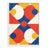 Plakat retro Mid-Century- Czerwone i niebieskie koła | Modny obraz 31257 - miniaturka 2
