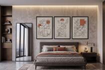 Obraz na ścianę nowoczesny- Geometria Japandi | Zestaw 3 plakatów linie loft 31120 - miniaturka 5