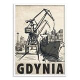 Stylowy Plakat Retro Gdynia Morze - Sepia | Dekoracja do Biura Gabinetu 31102 - miniaturka 2