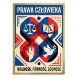 Plakat Prawa Człowieka- Wolność Równość Godność | Obraz retro do gabinetu i biura 31146 - miniaturka 3