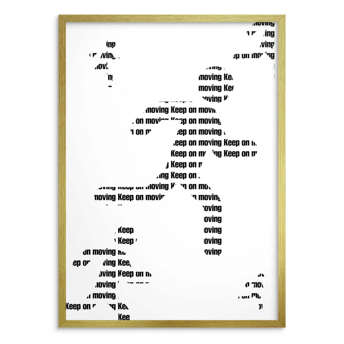 Monochromatyczny Plakat dla biegacza- Keep on moving | Prezent dla sportowca 31185 - zdjęcie 3