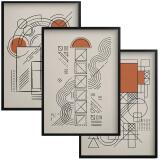 Obraz na ścianę nowoczesny- Geometria Japandi | Zestaw 3 plakatów linie loft 31120 - miniaturka 1