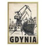 Stylowy Plakat Retro Gdynia Morze - Sepia | Dekoracja do Biura Gabinetu 31102 - miniaturka 3