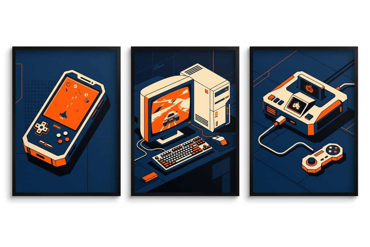 Plakaty do pokoju gracza- Retro Gaming | Tryptyk na ścianę zestaw 3 szt 31200 - zdjęcie 2