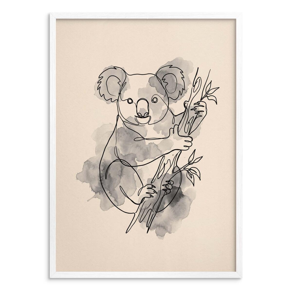 Nowoczesny Plakat do salonu- Koala akwarela | Dekoracja ścienna japandi 31172 - zdjęcie 2