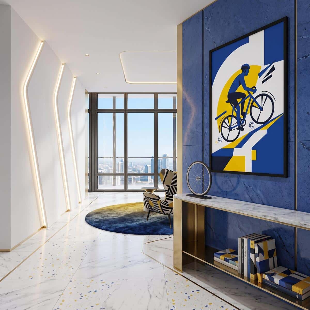 Plakat geometryczny Rowerzysta- Loft | Nowoczesna dekoracja ścienna 31184 - zdjęcie 6