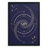 Plakat retro Kosmos Galaktyka | Minimalistyczny obraz na ścianę do biura 31128 - miniaturka 1