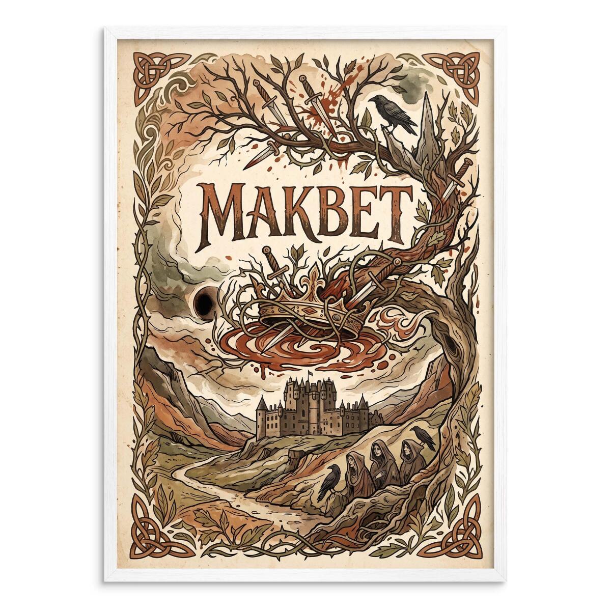 Plakat Makbet Szekspir na ścianę | Mroczna dekoracja vintage 31108 - zdjęcie 2