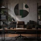 Obraz Abstrakcyjny na Ścianę – Butelkowa Zieleń i Grafit | Dekoracja Loft, industrial 31082 - miniaturka 4