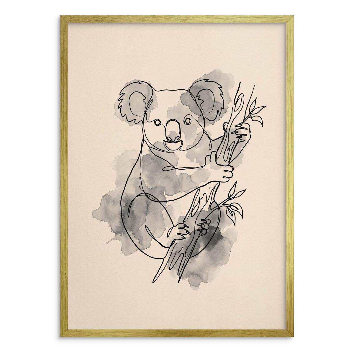 Nowoczesny Plakat do salonu- Koala akwarela | Dekoracja ścienna japandi 31172 - zdjęcie 3