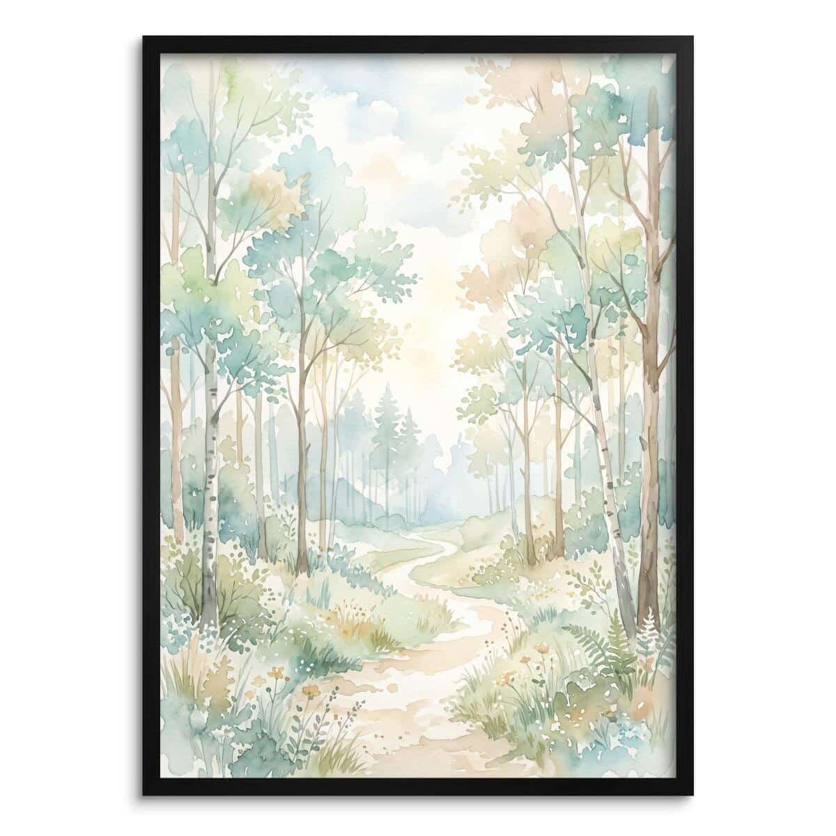 Obraz na ścianę Las we mgle- Pastelowy | Plakat natura skandynawski 31134