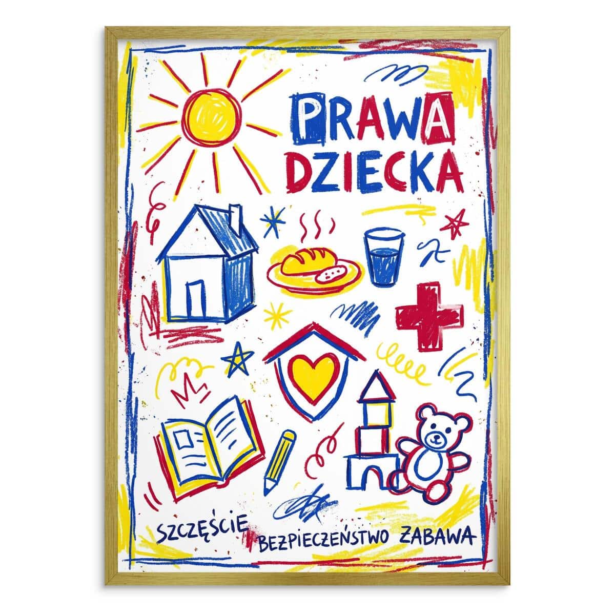 Kolorowy plakat dla dzieci Prawa Dziecka | Rysunkowa dekoracja do szkoły 31147 - zdjęcie 3