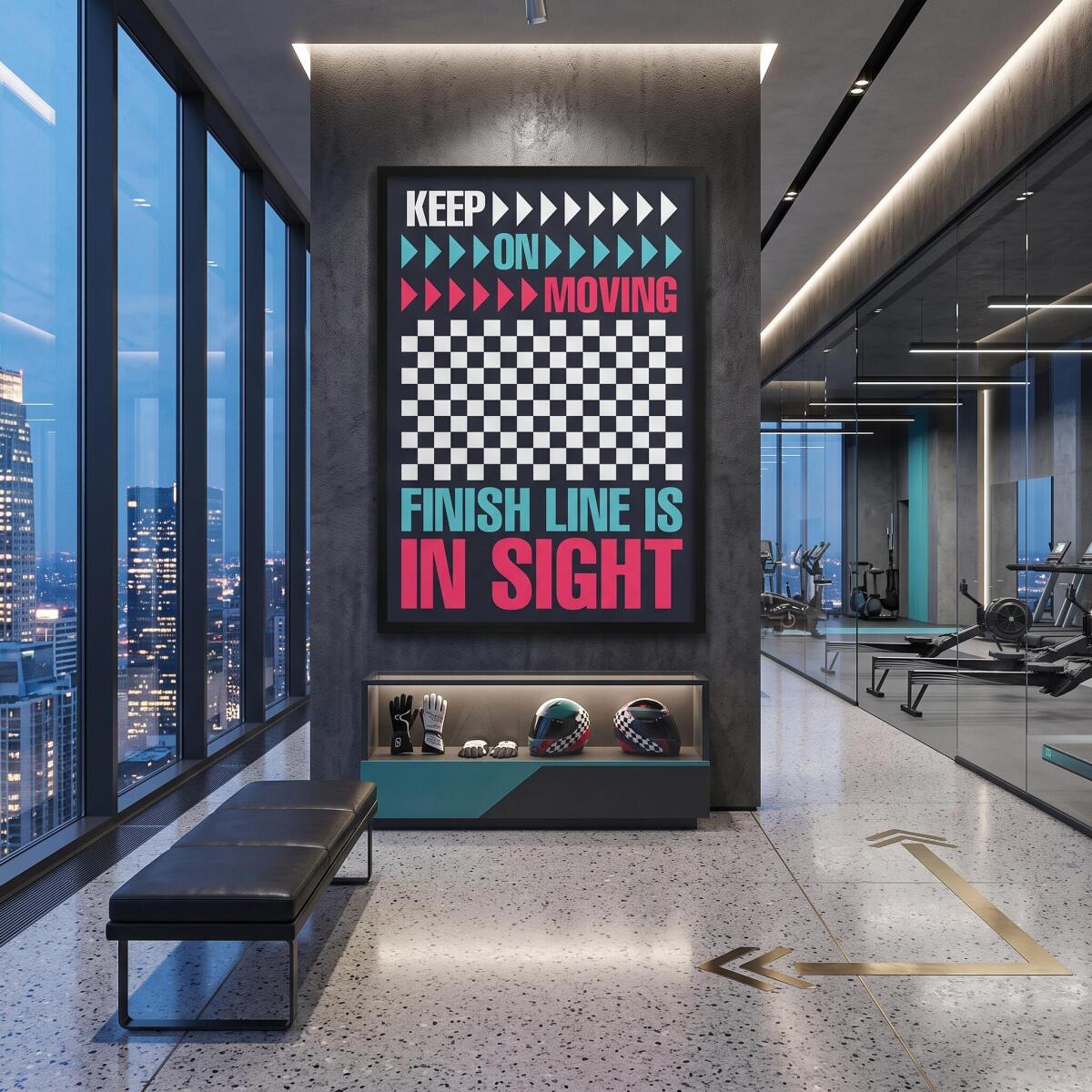 Plakat do domowej siłowni- Keep On Moving | Prezent dla sportowca 31189 - zdjęcie 4