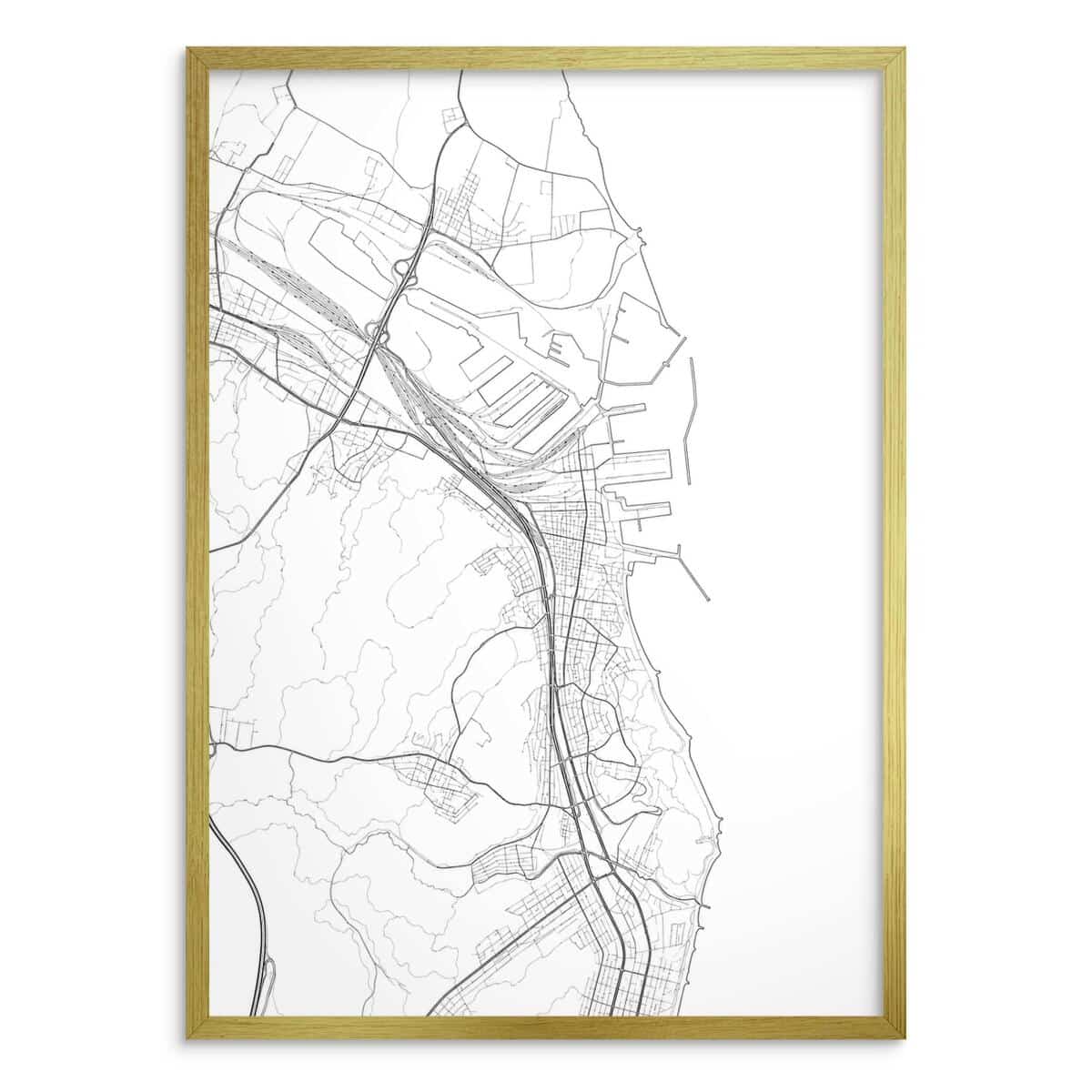 Nowoczesna mapa Gdyni na ścianę | Industrialny plakat dla architekta 31100 - zdjęcie 3