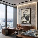 Stylowy Plakat Retro Gdynia Morze - Sepia | Dekoracja do Biura Gabinetu 31102 - miniaturka 5