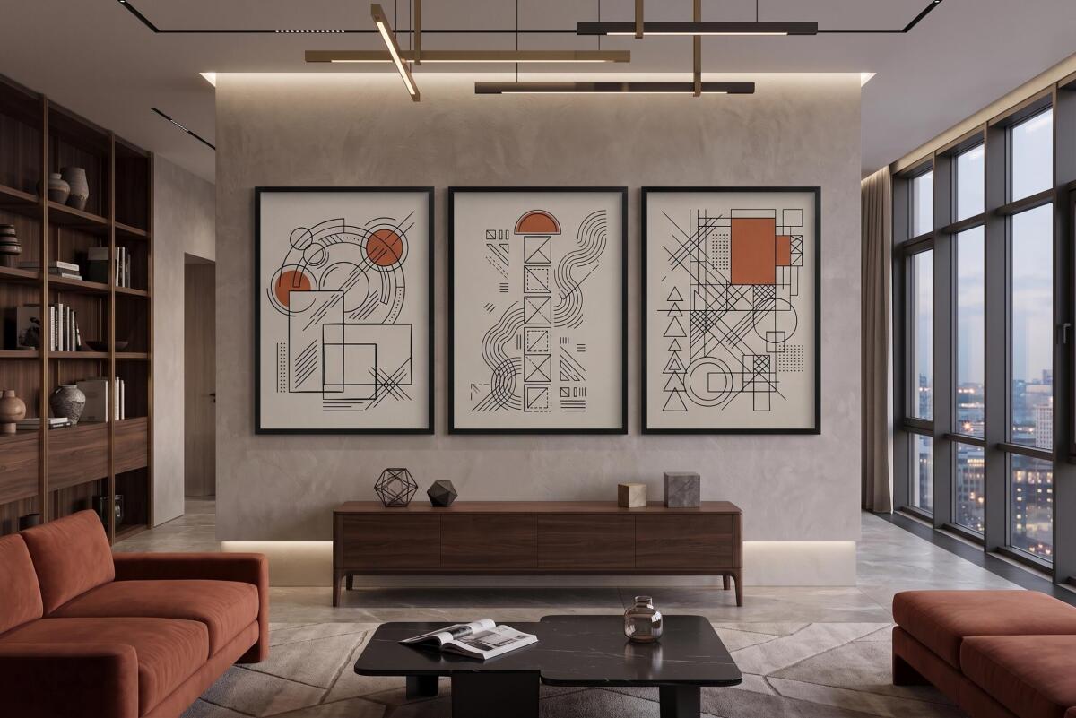 Obraz na ścianę nowoczesny- Geometria Japandi | Zestaw 3 plakatów linie loft 31120 - zdjęcie 7