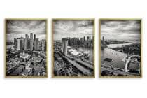 Plakat na ścianę Panorama Singapuru 3 szt. | Loftowa dekoracja do biura 31218 - miniaturka 4