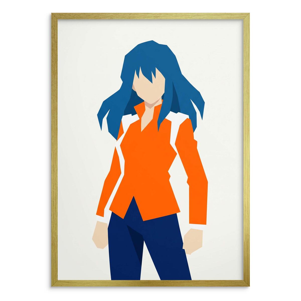 Nowoczesna grafika ścienna- Faceless Anime | Plakat w ramie kolorowy kontrast 31220 - zdjęcie 3