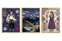 Nowoczesny Tryptyk Góralski- Folklor Tatr | Plakat do salonu zestaw 3 sztuk 31211 - miniaturka 4