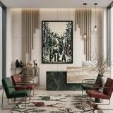 Plakat Jeleń Piła w stylu linorytu | Mroczny obraz lasu do salonu loft 31117 - miniaturka 5