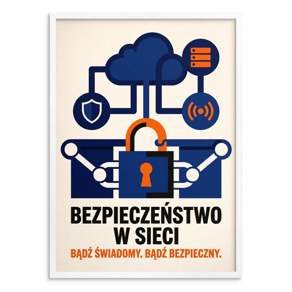 Obraz na ścianę Bezpieczeństwo w sieci- Styl retro-modern | Plakat na ścianę 31142 - zdjęcie 2